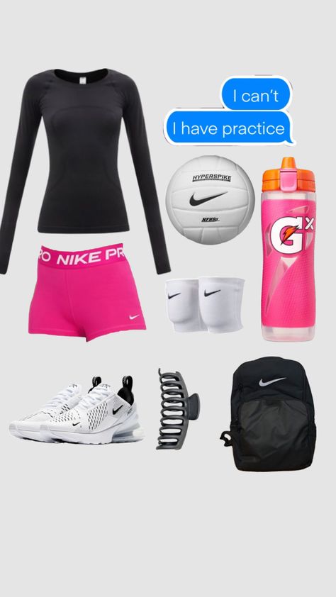 Netball Outfits, Volleyball Fits, Vollyball Outfits, Volleyball Bag, Volleyball Inspiration, Sports Outfit, Volleyball Workouts, Cute Nike Outfits, Practice Outfits