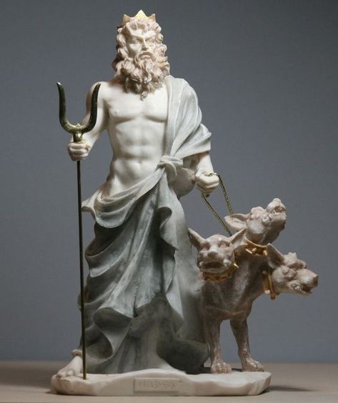 Hades Statue, Pluto God, God Of The Underworld, The Underworld, Underworld, Garden Design, Statue, Sculpture, Dogs