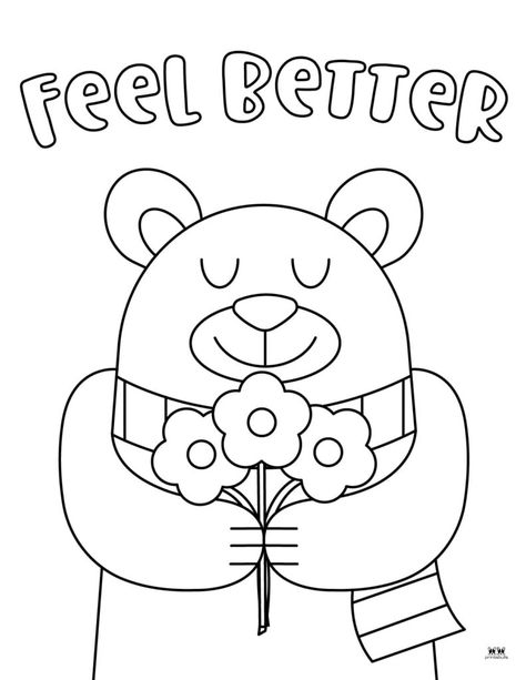 Choose from 15 unique get well soon coloring pages perfect for your little ones to color and give to a recovering loved one. FREE! Print from home! Miss You Coloring Pages Free Printable, Get Well Soon Coloring Pages, Kid Worksheets, Forest Room, Feel Better Soon, Garden Coloring Pages, Color Drawing Art, Horse Coloring Pages, Color Drawing