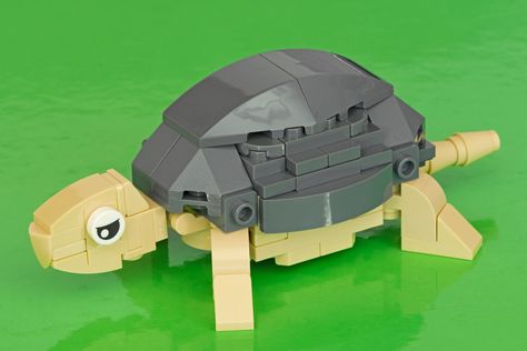 LEGO® Little tortoise_03 | Designed as a birthday gift for a… | Flickr Lego Turtle Instructions, Lego Turtle, Lego Animals, Building Instructions, A Turtle, Lego Ideas, Turtles, Tortoise, Lego