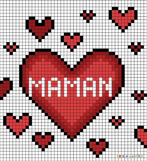 Simple Heart Cross Stitch Pattern, Pixel Art Coeur, Pixel Art Stitch, Pixel Art Love, Pixlr Art, Pixel Art Noel, Grille Pixel Art, Image Pixel Art, Modele Pixel Art