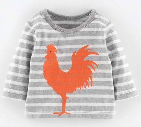 Boden Rooster Graphic, Applique Tee, Applique Top, Striped Long Sleeve Tee, Black Tank Dress, Matching Tees, Top Baby Products, Unisex Baby Clothes, Logo T Shirt