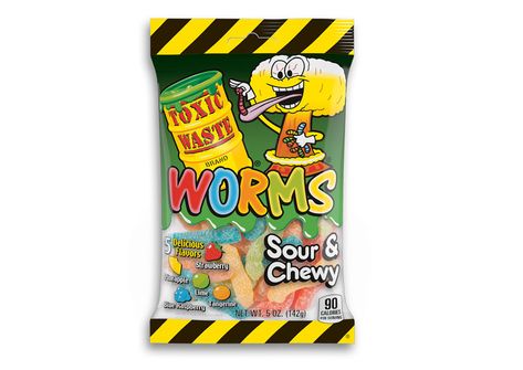 Sour Worms - Toxic Waste Candy Toxic Waste Candy, Sour Gummy Bears, Sour Worms, Sour Gummy Worms, Laffy Taffy, Toxic Waste, Gummy Worms, Peg Bag, Sour Candy