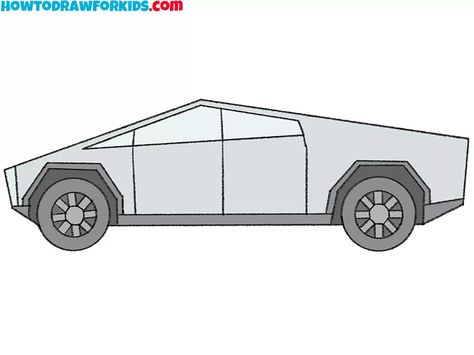 How to Draw a Tesla - Easy Drawing Tutorial For Kids Tesla Drawing, Car Drawing Easy, Draw Cars, Easy Drawing Tutorial, Draw Two, Drawing Tutorials For Kids, Coloring Supplies, Tesla Car, Drawing Process