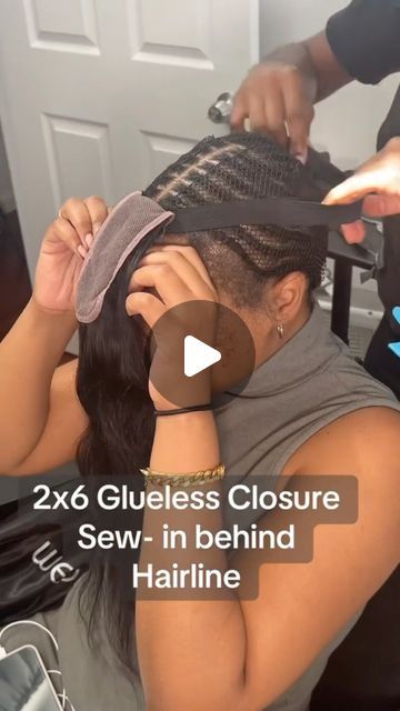 Half Wig Sew In, 2×6 Closure Sew In, Glueless Closure Sew In, Closure Behind Hairline, Curly Sew In No Leave Out, Sew In Pattern, Closure Sew In With Bangs, Sew In No Leave Out, Sewin With Closure