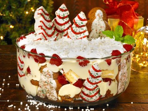 Winter Wonderland Trifle Cake Trifle, Christmas Tree Desserts, Little Debbie Christmas Tree, Christmas Trifle, Christmas Gingerbread Cookies, Little Debbie, Trifle Desserts, Trifle Recipe, Tree Cake