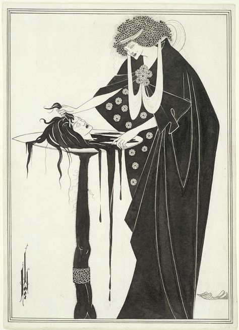 Aubrey Beardsley, The Dancer’s Reward, for “Salome” (1893) Black ink and graphite. (Image courtesy Harvard Art Museums/Fogg Museum, Bequest of Grenville L. Winthrop, 1943.652.Photo: Harvard Art Museums, © President and Fellows of Harvard College) Beardsley Aubrey, Motifs Art Nouveau, Harry Clarke, Japanese Woodcut, Bad Drawings, Walter Crane, Aubrey Beardsley, Peter Paul Rubens, The Dancer