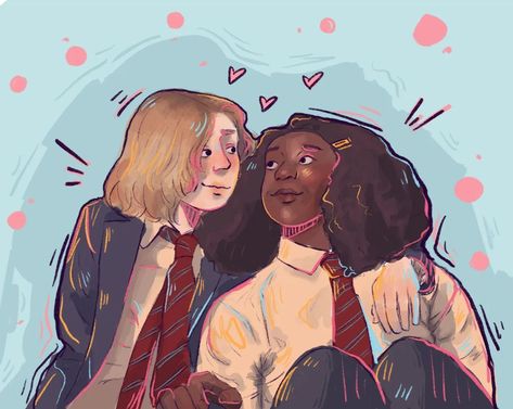 Darcy And Tara, Tara And Darcy, Heartstopper Art, Heartstopper Fanart, Alice Osman, Tara Jones, Ya Series, Alice Oseman, Book Fanart