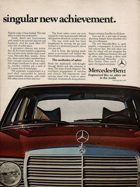 Mercedes Benz Poster, Sports Garage, Vintage Car Posters, W123 Mercedes, Vintage Car Magazine, Vintage Benz, Mercedes Poster, Car Advertisement, Mercedes W123