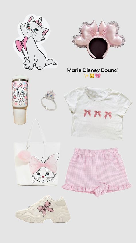 Marie Disney Outfit✨🎀🐱 #disneybound #marie #aristocats #outfit #disney Aristocats Outfit, Marie Disney, Disneybound Outfits, Disney Trip Outfits, Disney Outfits Women, Outfit Disney, Theme Park Outfits, Disney Themed Outfits, Cute Disney Outfits