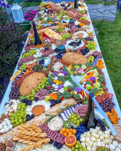 Scenes from a Grazing Table. Swipe through to see all of the angles of this gorgeous gal! | Instagram Themed Grazing Table, Grazing Station, Green Papaya Salad, Aviation Theme, Sharing Platters, Cloud Theme, Grazing Board, Party Food Buffet, Green Papaya