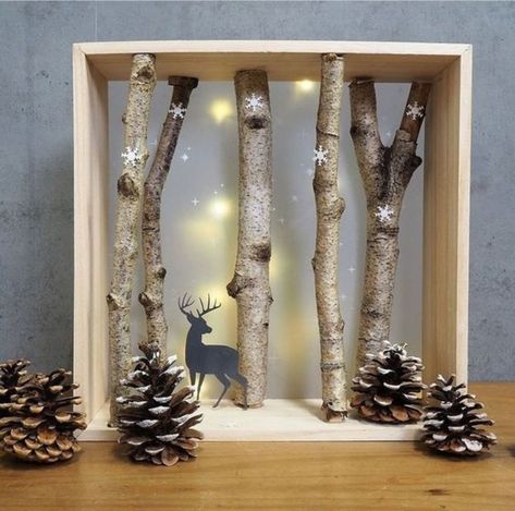 Julkransar Diy, Diy Dollar Store Crafts Projects, Christmas Shadow Boxes, Diy Dollar Store Crafts, Holiday Crafts Christmas, Christmas Crafts Decorations, Tree Crafts, Dollar Store Crafts, Christmas Wood