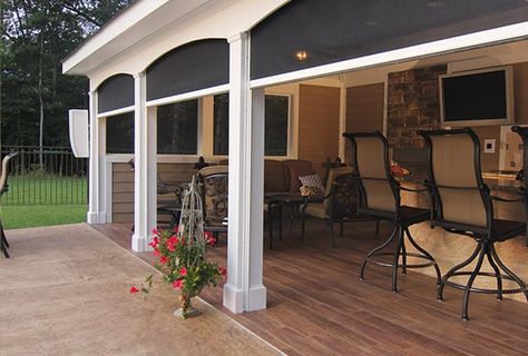 Pull Down Retractable Screens Retractable Screen Porch, Patio Screen Enclosure, Retractable Patio Screens, Garage Screen Door, Diy Screen Door, Sunroom Addition, Vinyl Panels, Retractable Screen, Patio Shade