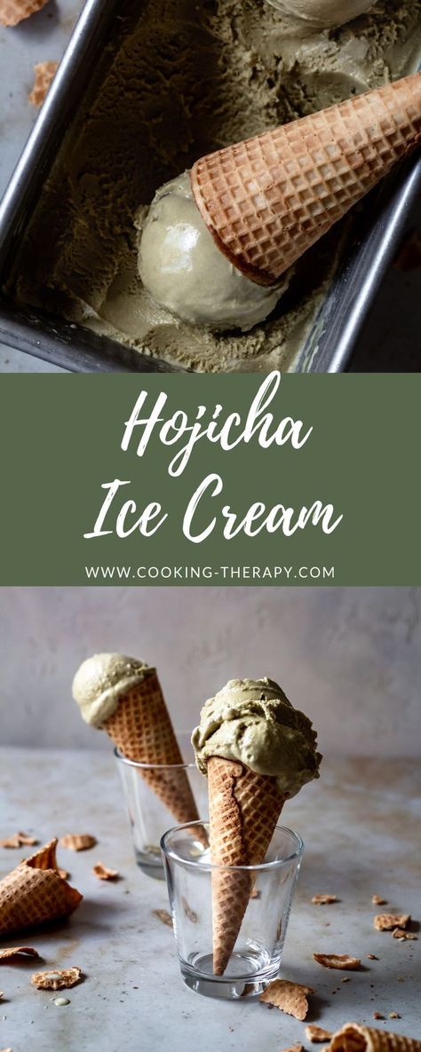 Hojicha Ice Cream, Cooking Therapy, Blogger Ideas, Matcha Recipes, Tea Ice Cream, Asian Dessert, Matcha Dessert, Green Tea Ice Cream, Green Tea Recipes