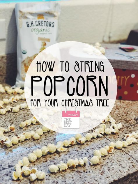 How To Sting Popcorn For Your Christmas Tree  - G H Cretors Stringing Popcorn For Christmas Tree, String Popcorn Christmas Tree, Lifestyle Hacks, Lifestyle Hack, Christmas 2014, Christmas Crafts Decorations, The Best Day, Family Lifestyle, Family Traditions