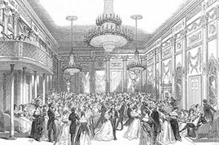 Almack's: Almack's Opening the Season Ballroom Wallpaper, Dancing Wallpaper, Victorian Ballroom, Theater Architecture, Wallpaper Nursery, Scene Drawing, Argentine Tango, Temporary Wallpaper, Ballroom Dancing