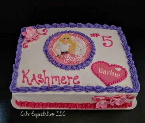 Barbie Birthday Sheet Cake, Barbie Sheet Cake Ideas, Barbie Sheet Cake, Cake Barbie Birthday, Birthday Party Barbie, Sheet Cake Ideas, Cake Barbie, Cake Design Ideas, Barbie Birthday Cake