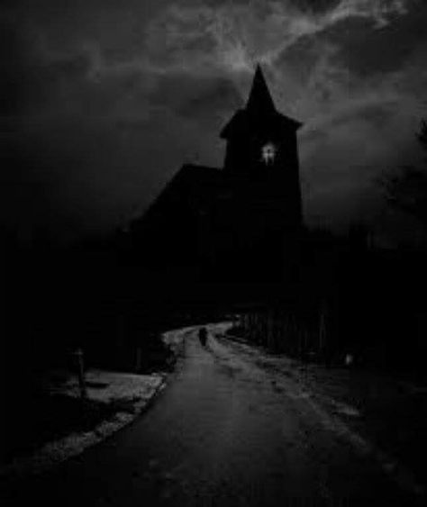 The house on the hill Haunted Village, Beautiful Darkness, Dark Road, Dark Empire, Spooky Stuff, Darkness Falls, Dark Images, Creepy Pictures, Haunted Houses