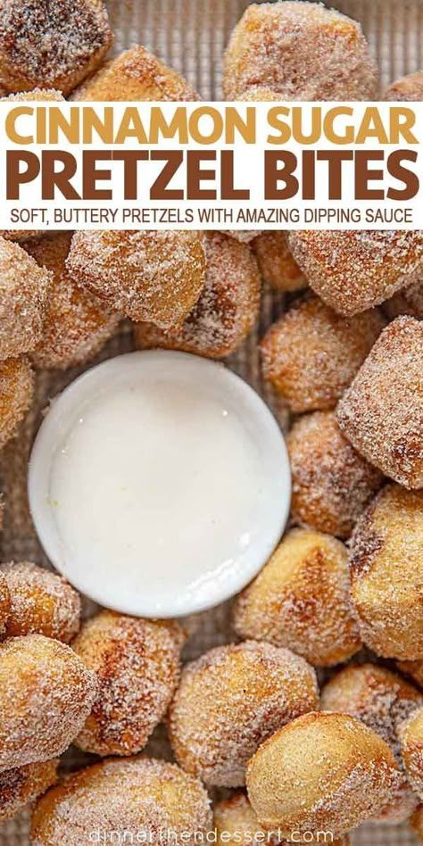 Pretzel Icing Dip, Cinnamon Sugar Bites Biscuits, Sonic Cinnamon Snacks Recipe, Wetzel Pretzel, Cinnamon Pretzel Bites, Pretzels Dessert, Cinnamon Sugar Pretzel Bites, Burger Vegetarian, Pretzel Bites Recipes