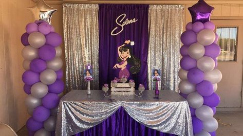 Selena Birthday Party Ideas | Photo 2 of 8 Selena Birthday Party, Selena Quintanilla Party, Selena Party, Selena Quintanilla Birthday, 14th Birthday Party Ideas, Selena Quintanilla Outfits, Main Table, Girls Party Decorations, Birthday Party Outfits