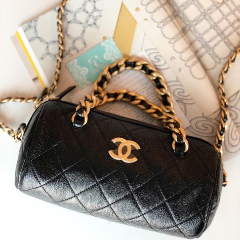 Black chanel bowling bag from pre-fall 2020 rate bag and beautiful details Chanel Bowling Bag, Bowling Bag, Bowling Bags, Pre Fall, Bowling, Chanel, Shoulder Bag, Quick Saves, Instagram