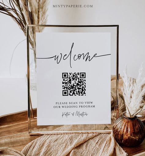 QR Code Wedding Program Scan QR Code for Order of Service - Etsy Wedding Cash Gift, Honeymoon Fund Sign, Honeymoon Wish, Wedding Fund, Honeymoon Fund, Minimalist Baby, Cash Gift, Order Of Service, Baby Shower Signs