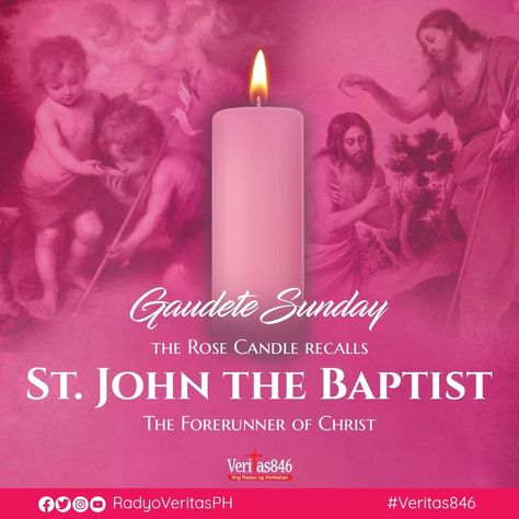 What is Gaudete Sunday? Third Sunday of Advent. #GaudeteSunday #3rdSundayofAdvent #BlessedSunday #JoyfulSunday #Katoliko #Catholic Gaudete Sunday Advent, Third Sunday Of Advent, Advent Prayers, First Sunday Of Advent, Sunday Worship, Blessed Sunday, Ayat Alkitab, Advent Candles, Rose Candle