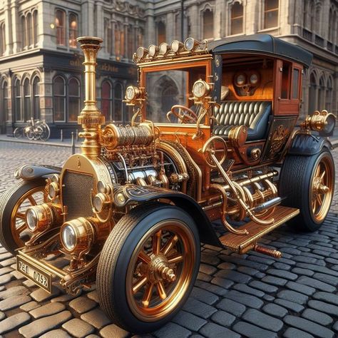 Cat Surrealism, Steampunk Automobile, Steampunk Cars, Steampunk Character, Steampunk Illustration, Steampunk Vehicle, Steampunk Artwork, Steampunk Couture, House Interior Design Styles