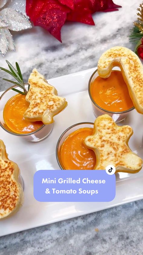 Chef Genevieve Lamonaca, Chef Genevieve, Tomato Soups, Mini Grilled Cheese, Cheese And Tomato, Merry Christmas To You, Christmas Appetizers, Holiday Food, Grilled Cheese