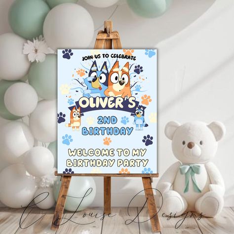 Editable Blue Dog  Welcome Sign for Boy Blue Dog Birthday Sign Blue Invitation Boy Blue Dog  Birthday Welcome Welcome To My Birthday Party by CLouiseByChloe on Etsy Welcome To My Birthday Party, Download Sign, Blue Invitation, Dog Birthday Party, Blue Dog, Birthday Sign, Dog Birthday, Computer Laptop, Boy Blue