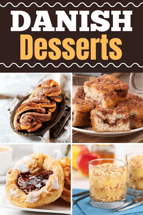 Copenhagen Pastry Recipe, Danish Desserts Traditional, Swiss Dessert Recipes, Danish Baking Recipes, Easy International Desserts, Danish Deserts, Danish Recipes Traditional, Danish Food Recipes, Scandinavian Pastries