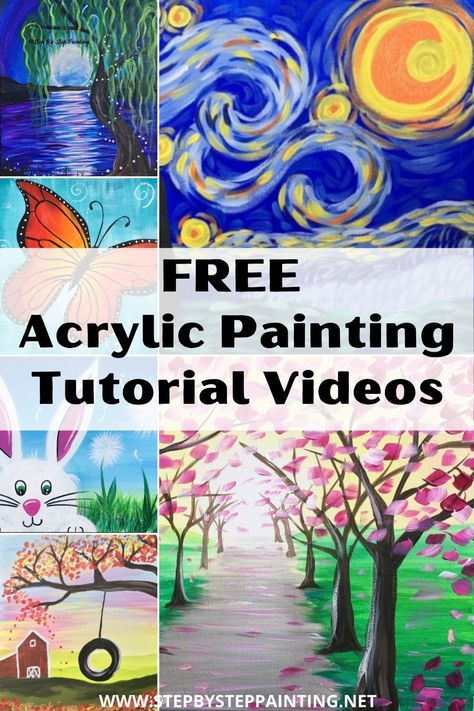 Learn to paint online. Free painting tutorial videos by artist and teacher Tracie Kiernan. Painting Classes Step By Step, Free Painting Tutorials, Free Painting Tutorial Step By Step, Kids Paint Night, Tracie Kiernan, Painting Tutorial Videos, Tissue Art, Wine And Paint Night, Online Painting Classes