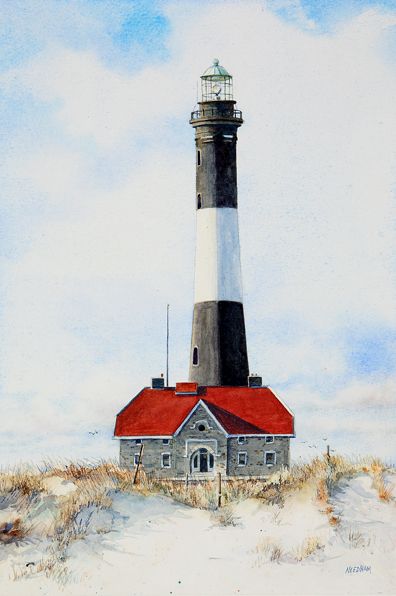 LONG ISLAND SUMMER watercolor by Thomas A Needham Georgia Lighthouses, Hill Watercolor, Tybee Island Lighthouse, Lighthouse Drawing, Savannah Beach, Lighthouse Painting, Lighthouse Pictures, Lighthouse Art, Image Chat