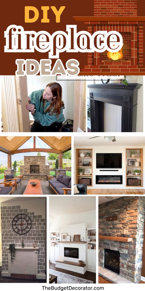 Whether you need a new fireplace or to update your existing one, make your home extra cozy with these DIY fireplace ideas. Update Fireplace Insert, Closed Up Fireplace Ideas, Gas Fireplace Makeover Before And After, Updating Fireplace, Diy Mantel Shelf, Diy Fireplace Ideas, Fireplace Surround Diy, Diy Fireplace Surround, Gas Fireplace Makeover