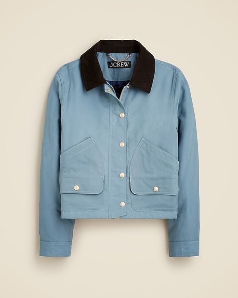 J.Crew: Short Barn Jacket™ In English Ripstop Cotton For Women Barn Jacket, Trench Dress, Suit Shop, Utility Jacket, Daily Fashion, Denim Women, Shirt Shop, What To Wear, Work Wear