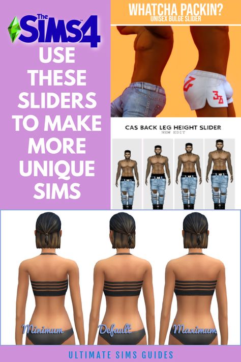 These Sims 4 Sliders are going to let you push and pull parts of your sims body like never before. These custom content body sliders are amazing for changing the size or shape of your sim's #cc #customcontent #sliders Sims 4 Custom Sliders, Sims 4 Mods Body Sliders, Sims 4 Hip Sliders, Waist Slider Sims 4 Cc, Sims4 Cc Body Sliders, Sims 4 Hip Slider Mod, Sims 4 Stomach Slider, Sims Sliders Cc, Sims 4 Male Body Sliders