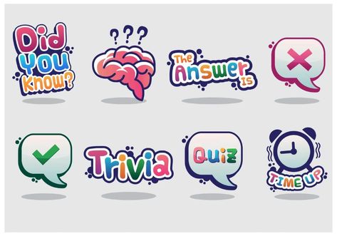 Trivia Vector Sticker Trivia Logo, Trivia App, Brain Vector, Quiz Design, Small Business Organization, For Stickers, Trivia Quiz, Title Design, App Logo