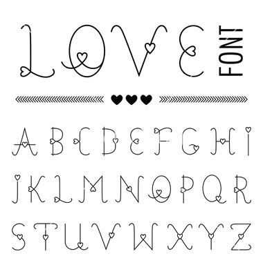 Image result for hand drawn valentines Letras Cool, Hand Lettering Alphabet Fonts, Love Font, Alfabet Font, Lettering Styles Alphabet, Schrift Design, Bullet Journal Font, Journal Fonts, Writing Fonts