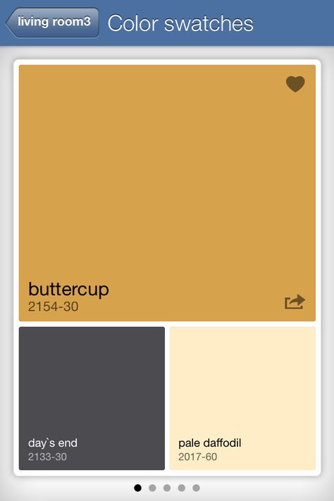 Buttercup and pale daffodil Benjamin Moore Benjamin Moore Yellow, Benjamin Moore Exterior Paint, Yellow Laundry Rooms, Daffodil Color, Benjamin Moore Exterior, Porch Landscaping, Yellow Room, Exterior Paint Color, Exterior Paint Colors For House