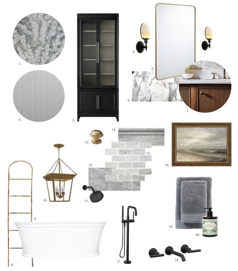 Bathroom Moodboard, Bathroom Mood Board, Shower Door Designs, Traditional Bathroom Designs, Primary Bathroom, Chris Loves Julia, Upstairs Bathrooms, Design Board, Bathroom Layout