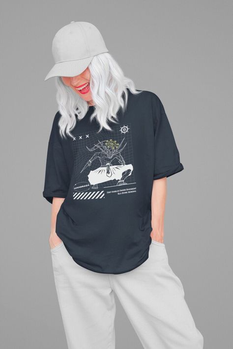 Y2K Mahoraga T Shirt, Unisex Anime Shirt, Fushigiro Inspired, Anime Tee, Subtle Streetwear T-Shirt, JJK Inspired Subtle Streetwear, Anime Streetwear, Anime Tees, Streetwear T Shirt, Anime T Shirt, Layered Streetwear, Oversized Style, Streetwear Tshirt, Anime Shirt