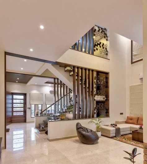 House Hall Design, House Styling Interior, Home Designs Exterior, Best Modern House Design, Interior Design Your Home, Indian Home Design, Stairs Design Modern, Hall Interior Design, Building House Plans Designs