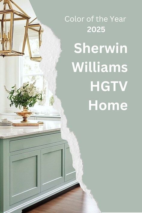 SW HGTV Home Color of the Year 2025 Quietude Sherwin Williams Eucalyptus Green, Valspar Farmhouse Paint Colors, Sw Quietude Exterior, Green Color Wash Walls, Sherwin Williams Jovial, Color Palette For Small Home, Sherwin Williams Fresh Eucalyptus, Sw Color Palette For Home, Colors For 2024 Home