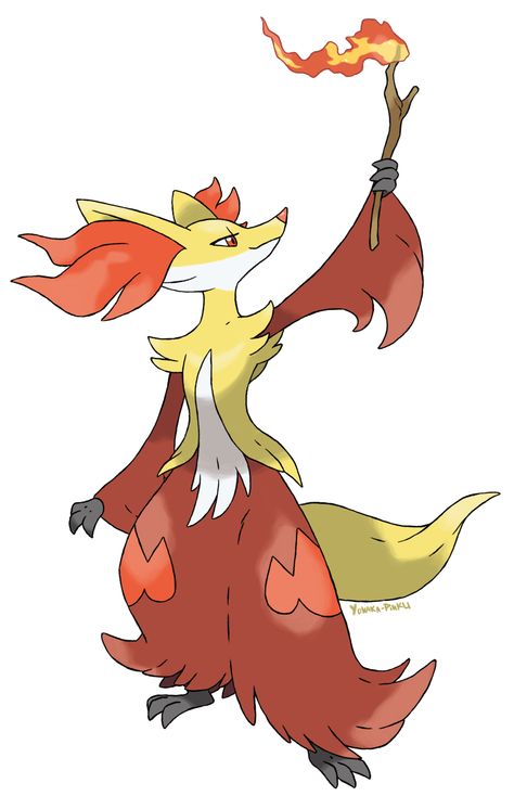 delphox | Delphox - Goupelin by Yonaka-pinku on deviantART Delphox Art, Delphox Pokemon, Fire Type Pokemon, Korrina Pokemon, Ninetales Pokemon, Fire Type Pokémon, Fire Pokemon, 150 Pokemon, Powerful Pokemon