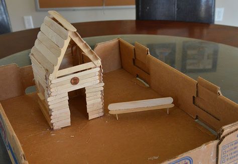 3-D Log Cabin craft California History Projects, Log Cabin Craft, Native American Lessons, Native American Houses, Native American Projects, Native Americans Unit, Native American Home, Native American Studies, Cabin Crafts