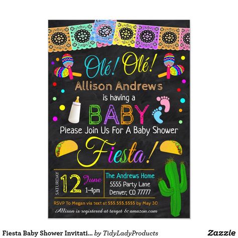 Fiesta Baby Shower Invitation Gender Reveal Fiesta, Baby Shower Mexicano, Quotes Father, Fiesta Baby Shower Invitations, Invite Design, Sprinkle Party, Chalkboard Printables, Bridal Shower Printables, Father God