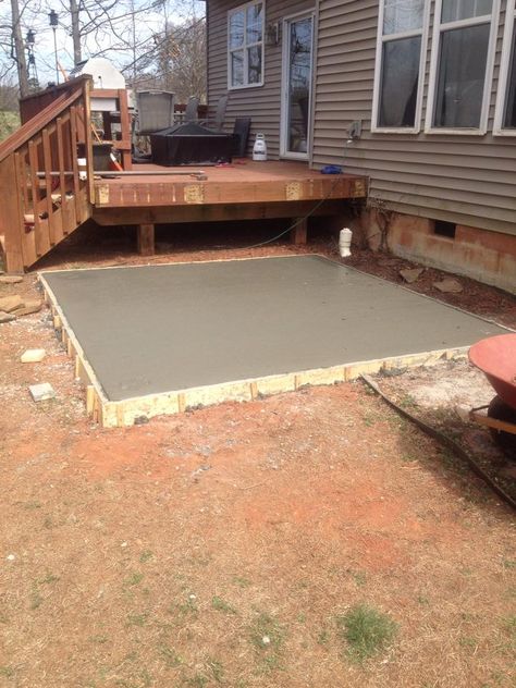 Slab poured Hot Tub Plans, Backyard Spa, Tub Deck, Concrete Patio Makeover, Hot Tub Patio, Tub Enclosures, Hot Tub Deck, Hot Tub Backyard, Concrete Pad