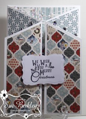 ONECRAZYSTAMPER.COM: Cascade Card Tutorial by Sue using High Hopes Stamps "Penguin Love" (SS003UM) & "We Wish You A Merry Christmas" (HH003UM) Cascade Cards, Merry Christams, Cascading Card, Cards Tutorial, Penguin Love, Hand Crafted Cards, Flower Soft, High Hopes, Christmas Wonderland