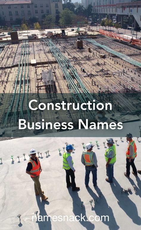 Construction Business Ideas, Construction Names Ideas, Building Names Ideas, Construction Company Names, Names For Companies, Business Company Names, Contracting Company, Catchy Names, Construction Contractors