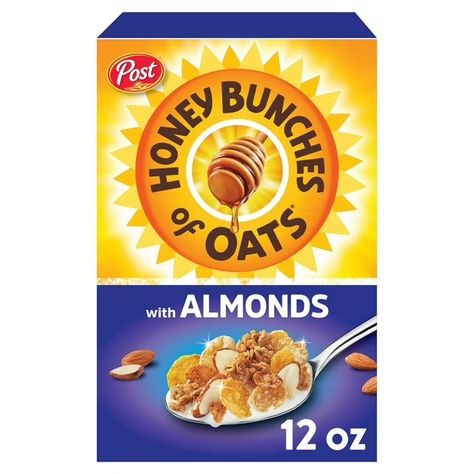 Post Honey Bunches of Oats with Almonds Breakfast Cereal, 12 oz Box - Walmart.com Oats Cereal, Honey Cereal, Honey Bunches Of Oats, Whole Grain Foods, Crispy Corn, Granola Clusters, Treat Bar, Oat Cereal, Cereal Snacks